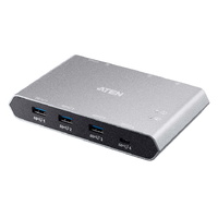 Aten Sharing Switch Gen2 2x4 USB-C, 2x PC, 4x USB 3.2 Gen2 Ports (1x USB-C), Power Passthrough, OSX &amp; Windows Compatible, Plug and Play