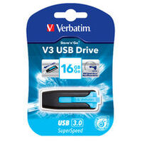 VERBATIM 16GB V3 USB3.0 Blue Store\&#39;n\&#39;Go V3; Rectractable