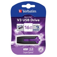 VERBATIM 16GB V3 USB3.0 Violet Store\&#39;n\&#39;Go V3; Rectractable