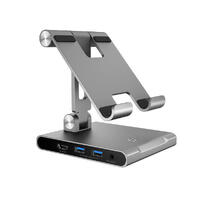 J5create JTS224 Multi-Angle Stand Docking Station for iPad, Samsung Tablet, Surface Pro 8 (USB-C to 4K HDMI, USB-C 100W PD, USB-Ax2, SD card reader)