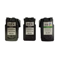 Remanufactured Value Pack 2 x PG512 Black &amp; 1 x CL513 Colour