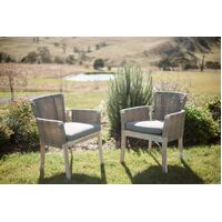 Whicker Highback chair twinset - white
