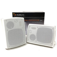 New Audioline Indoor Outdoor Speaker Pair 3-Way 4&quot;&quot; Bookshelf Wall / Ceiling Mount