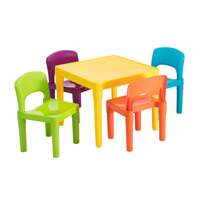 Kids Plastic 5-Piece Table &amp; 4 Chairs Set (Multicoloured)