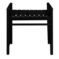 Elliot Single Seater Bench with Genuine Leather (Black)