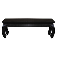 Dynasty Solid Mahogany Timber Opium Leg Bench 128 x 35 (Chocolate)