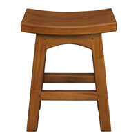 Tokyo Solid Mahogan Timber Footstool  (Light Pecan)