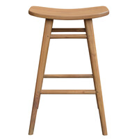 Aria Oval Solid Mindi Kitchen Counter Stool (Natural)