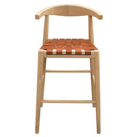 Elliot Genuine Leather Barstool - Set of 2 (Natural)