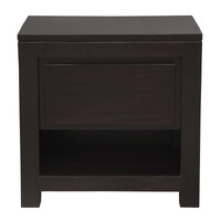 Amsterdam Solid Mahogany Timber 1 Drawer Bedside Table (Chocolate)