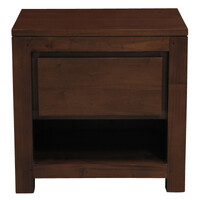 Amsterdam Solid Mahogany Timber 1 Drawer Bedside Table (Mahogany)