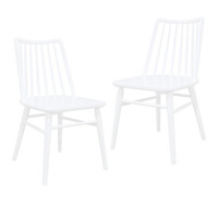 Riviera Solid Oak Dining Chair - Set of 2 (White)