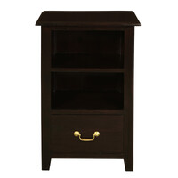 Tasmania 1 Drawer Solid Mahogany Timber Lamp Table (Chocolate)