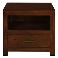 Paris 1 Drawer Solid Mahogany Timber Lamp Table (Mahogany)