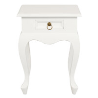 Queen Anne 1 Drawer Lamp Table (White)