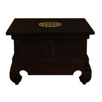 Dynasty Solid Mahogany Timber Lamp Table 60 x 60 cm  (Chocolate)