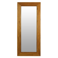 Manhattan Solid Timber Frame Wall Mirror - Light Pecan