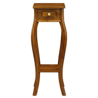 Cabriole Leg Plant Stand (Light Pecan)
