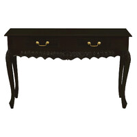 Seine 2 Drawer Carved Sofa Table (Chocolate)