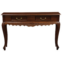 Seine 2 Drawer Carved Sofa Table (Mahogany)