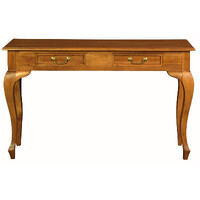 Queen Ann 2 Drawer Sofa Table (Light Pecan)