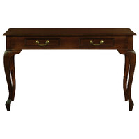 Queen Ann 2 Drawer Sofa Table (Mahogany)