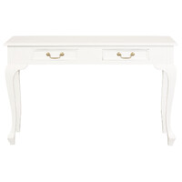 Queen Ann 2 Drawer Sofa Table (White)