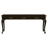 Queen Anne 3 Drawer Sofa Table - Chocolate