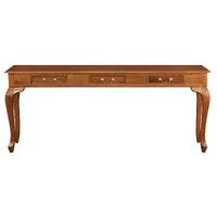 Queen Anne 3 Drawer Sofa Table - Light Pecan