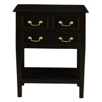 Tasmania 3 Drawer Sofa Table - Chocolate
