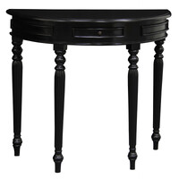 Huntley Turn Leg Half Round Sofa Table  (Black)