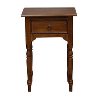 Milly Turn Leg 1 Drawer Side Table (Mahogany)