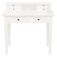 Winston 6 Drawer Solid Timber Writing Desk (White)