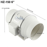 6&#39;&#39; Extractor Fan Duct Hydroponic Inline Exhaust Vent Industrial