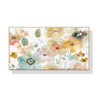 Wall Art 50cmx100cm Floral Watercolor Style Wood Frame Canvas