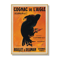Wall Art 80cmx120cm Cognac de l&#39;Aigle Gold Frame Canvas