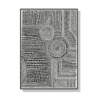 Wall Art 60cmx90cm Clustered Dots A Black Frame Canvas