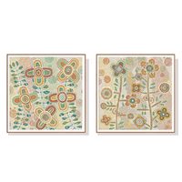 Wall Art 40cmx40cm Lovely Pattern II 2 Sets Wood Frame Canvas