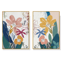 Wall Art 40cmx60cm Summer Smile 2 Sets Gold Frame Canvas