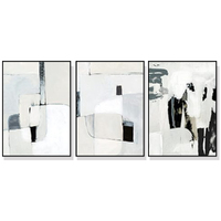 Wall Art 50cmx70cm Soft Spoken 3 Sets Black Frame Canvas