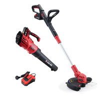 BAUMR-AG 20V Cordless Line Trimmer Electric Whipper Snipper &amp; Leaf Blower Combo Kit Battery Charger