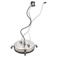 Jet-USA 24&quot; Stainless Steel Pressure Washer Surface Cleaner, 3/8&quot; Fitting, with Yoke Handlebar, For Concrete Driveway Patio Floor