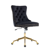 Velvet Home Office Chair- Black