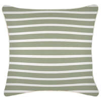 Cushion Cover-With Piping-Hampton Stripe Sage-45cm x 45cm