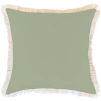Cushion Cover-Coastal Fringe-Solid-Sage-60cm x 60cm