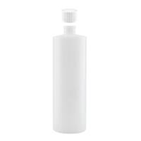 1x 1L Clear HDPE Round Bottle + 28/410 Caps - Empty Plastic Food Storage