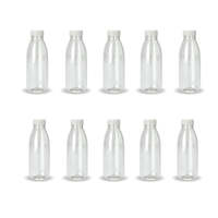 10x 300ml PET Juice Bottles + Tamper Evident Caps - Empty Plastic Recyclable Clear