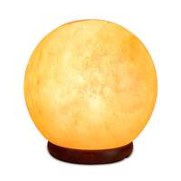 12V 12W 6.5&quot; Ball Himalayan Pink Salt Lamp Carved Rock Crystal Light Bulb On/Off