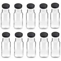 10x 1L Flint Glass Jars + Twist Finish Lids - Round Food Storage Preserving