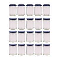 20x 150ml Flint Glass Jars + Twist Finish - Lids Round Food Storage Small Spices